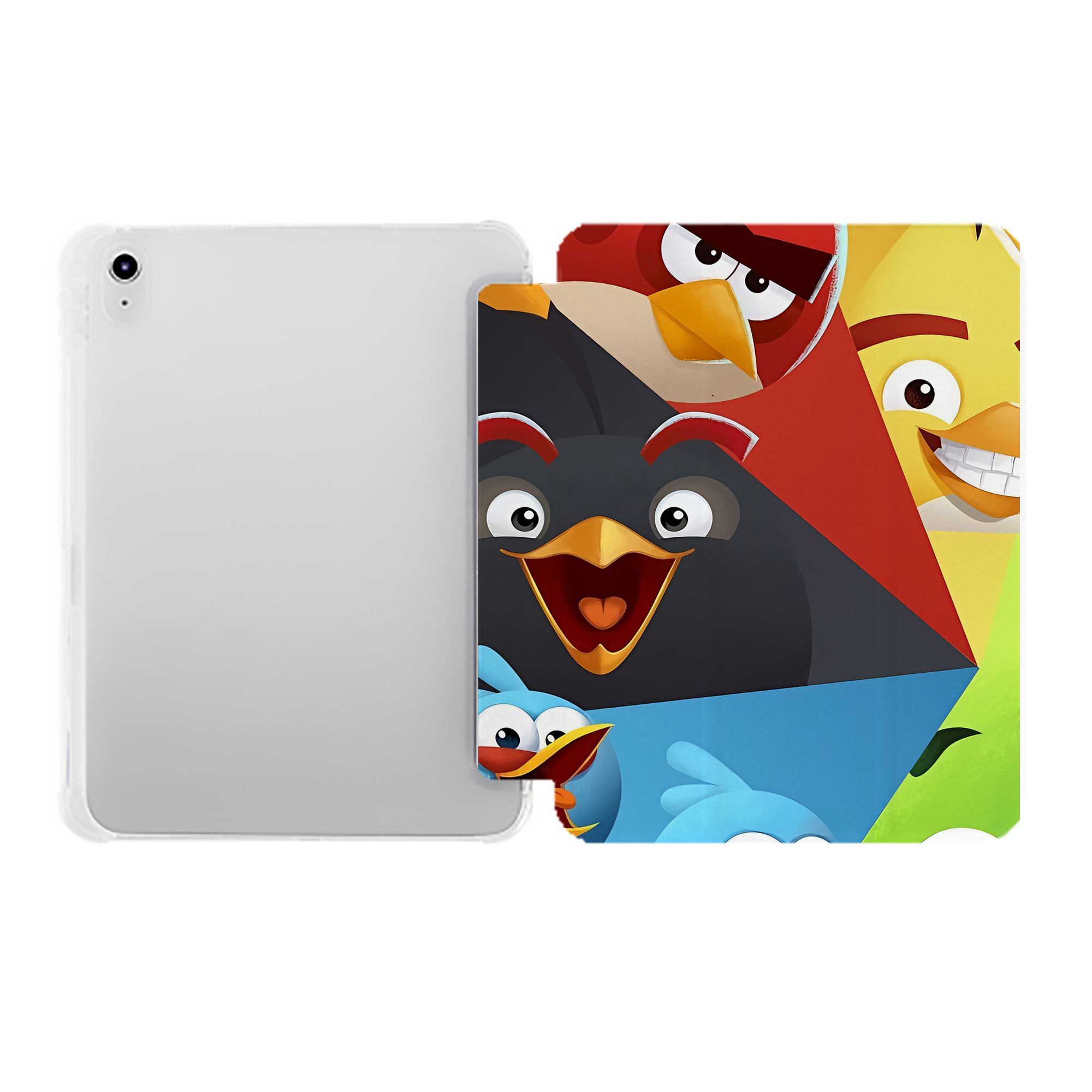 （画像用） Angry Birds アングリーバード IPad ケース ペン収納付き 三つ折りスタンド PUレザー×シリコン 対応機種9.5/10.5/10.9インチ